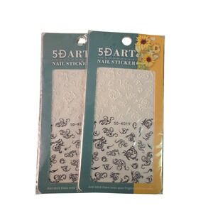 5D ART Nail Stickers Decals Swirl Floral Design 2 Sheets